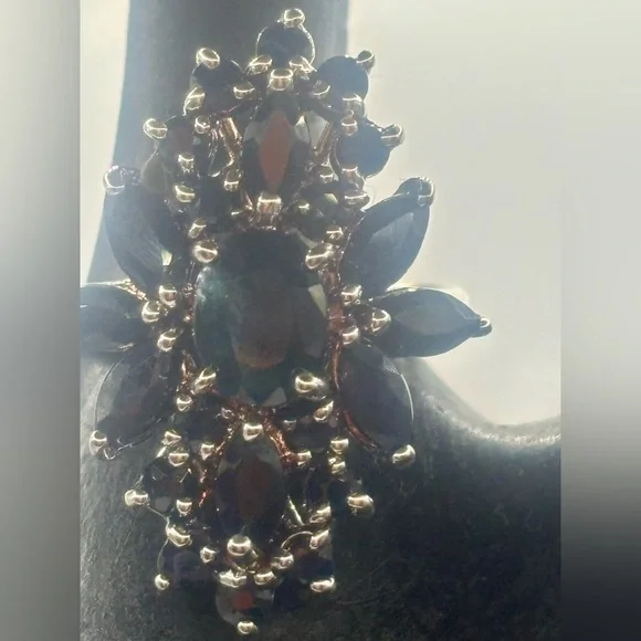 Sterling Silver 925 Sapphire Blue Cluster Ring NWOT - Picture 6 of 9